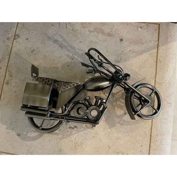 Motorcycle Chopper Metal Art Handmade Nuts and Bolts — Motorcycle, Biker… - Picture 7 of 8